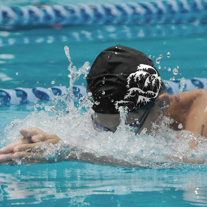 WIRESTER Adult Swim Cap, Durable Silicone Swimming Cap for Men Women, Waterproof Comfortable Swim Hat Bathing Cap for Short Medium Long Hairs - Image 5